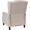 Flash Furniture Prescott Slim Wingback Recliner Chair – Traditional Push Back Recliner – Brown Polyester Fabric with Accent Nail Trim – Pocket Spring Seat(Cream)