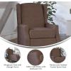 Flash Furniture Prescott Slim Wingback Recliner Chair – Traditional Push Back Recliner – Brown Polyester Fabric with Accent Nail Trim – Pocket Spring Seat(Brown)