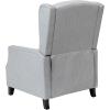 Flash Furniture Prescott Slim Wingback Recliner Chair – Traditional Push Back Recliner – Brown Polyester Fabric with Accent Nail Trim – Pocket Spring Seat(Grey)
