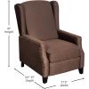 Flash Furniture Prescott Slim Wingback Recliner Chair – Traditional Push Back Recliner – Brown Polyester Fabric with Accent Nail Trim – Pocket Spring Seat(Brown)