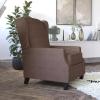 Flash Furniture Prescott Slim Wingback Recliner Chair – Traditional Push Back Recliner – Brown Polyester Fabric with Accent Nail Trim – Pocket Spring Seat(Brown)