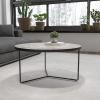 Flash Furniture Providence Collection 31.5″ Round Indoor Living Room Coffee Table in Faux Concrete Finish(Concrete)
