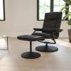 Flash Furniture Rachel Contemporary Multi-Position LeatherSoft Recliner Chair with Ottoman, 360-Degree Swivel Recliner Chair and Ottoman Set, Black(Black)