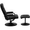 Flash Furniture Rachel Contemporary Multi-Position LeatherSoft Recliner Chair with Ottoman, 360-Degree Swivel Recliner Chair and Ottoman Set, Black(Black)