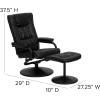 Flash Furniture Rachel Contemporary Multi-Position LeatherSoft Recliner Chair with Ottoman, 360-Degree Swivel Recliner Chair and Ottoman Set, Black(Black)
