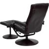 Flash Furniture Rachel Contemporary Multi-Position LeatherSoft Recliner Chair with Ottoman, 360-Degree Swivel Recliner Chair and Ottoman Set, Black(Brown)