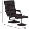 Flash Furniture Rachel Contemporary Multi-Position LeatherSoft Recliner Chair with Ottoman, 360-Degree Swivel Recliner Chair and Ottoman Set, Black(Brown)