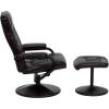 Flash Furniture Rachel Contemporary Multi-Position LeatherSoft Recliner Chair with Ottoman, 360-Degree Swivel Recliner Chair and Ottoman Set, Black(Brown)