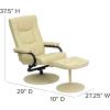Flash Furniture Rachel Contemporary Multi-Position LeatherSoft Recliner Chair with Ottoman, 360-Degree Swivel Recliner Chair and Ottoman Set, Black(Cream)