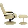 Flash Furniture Rachel Contemporary Multi-Position LeatherSoft Recliner Chair with Ottoman, 360-Degree Swivel Recliner Chair and Ottoman Set, Black(Cream)