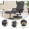 Flash Furniture Rachel Contemporary Multi-Position LeatherSoft Recliner Chair with Ottoman, 360-Degree Swivel Recliner Chair and Ottoman Set, Black(Grey)