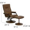 Flash Furniture Rachel Contemporary Multi-Position LeatherSoft Recliner Chair with Ottoman, 360-Degree Swivel Recliner Chair and Ottoman Set, Black(Palimino)