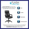 Flash Furniture Raya High Back Black LeatherSoft Executive Swivel Office Chair with Slight Mesh Accent and Arms