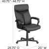 Flash Furniture Raya High Back Black LeatherSoft Executive Swivel Office Chair with Slight Mesh Accent and Arms