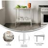 Flash Furniture Reader Stainless Steel 18 Gauge Prep and Work Table with 1.5″ Backsplash and Undershelf – NSF Certified – 72″W x 30″D x 36″H(24″ x 36″ without Backsplash)