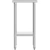 Flash Furniture Reader Stainless Steel 18 Gauge Prep and Work Table with 1.5″ Backsplash and Undershelf – NSF Certified – 72″W x 30″D x 36″H(24″ x 18″ without Backsplash)