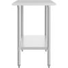 Flash Furniture Reader Stainless Steel 18 Gauge Prep and Work Table with 1.5″ Backsplash and Undershelf – NSF Certified – 72″W x 30″D x 36″H(24″ x 72″ without Backsplash)