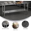 Flash Furniture Reader Stainless Steel 18 Gauge Prep and Work Table with 1.5″ Backsplash and Undershelf – NSF Certified – 72″W x 30″D x 36″H(30″ x 72″ without Backsplash)