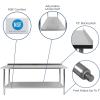 Flash Furniture Reader Stainless Steel 18 Gauge Prep and Work Table with 1.5″ Backsplash and Undershelf – NSF Certified – 72″W x 30″D x 36″H(30″ x 72″ with Backsplash)