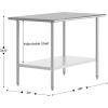 Flash Furniture Reader Stainless Steel 18 Gauge Prep and Work Table with 1.5″ Backsplash and Undershelf – NSF Certified – 72″W x 30″D x 36″H(30″ x 48″ without Backsplash)