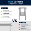 Flash Furniture Reader Stainless Steel 18 Gauge Prep and Work Table with 1.5″ Backsplash and Undershelf – NSF Certified – 72″W x 30″D x 36″H(30″ x 72″ without Backsplash)