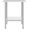 Flash Furniture Reader Stainless Steel 18 Gauge Prep and Work Table with 1.5″ Backsplash and Undershelf – NSF Certified – 72″W x 30″D x 36″H(30″ x 48″ without Backsplash)