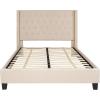 Flash Furniture Riverdale Full Size Tufted Upholstered Platform Bed in Light Gray Fabric(Beige)