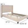 Flash Furniture Riverdale Full Size Tufted Upholstered Platform Bed in Light Gray Fabric(Beige)