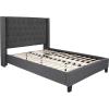 Flash Furniture Riverdale Full Size Tufted Upholstered Platform Bed in Light Gray Fabric(Dark Gray)