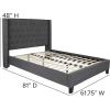 Flash Furniture Riverdale Full Size Tufted Upholstered Platform Bed in Light Gray Fabric(Dark Gray)