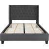 Flash Furniture Riverdale Full Size Tufted Upholstered Platform Bed in Light Gray Fabric(Dark Gray)