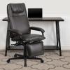 Flash Furniture Robert High Back White LeatherSoft Executive Reclining Ergonomic Swivel Office Chair with Arms(Brown)