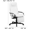 Flash Furniture Robert High Back White LeatherSoft Executive Reclining Ergonomic Swivel Office Chair with Arms(White)