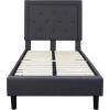 Flash Furniture Roxbury King Size Tufted Upholstered Platform Bed in Beige Fabric(Dark Gray)