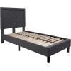 Flash Furniture Roxbury King Size Tufted Upholstered Platform Bed in Beige Fabric(Dark Gray)