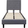 Flash Furniture Roxbury King Size Tufted Upholstered Platform Bed in Beige Fabric(Light Gray)