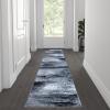 Flash Furniture Rylan Collection Contemporary Area Rug – High Pile Blue Olefin Rug – 2′ x 7′ Area Rug – Jute Backing – Hallway, Entryway, Bedroom, Living Room(Grey)