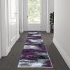 Flash Furniture Rylan Collection Contemporary Area Rug – High Pile Blue Olefin Rug – 2′ x 7′ Area Rug – Jute Backing – Hallway, Entryway, Bedroom, Living Room(Purple)
