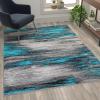 Flash Furniture Rylan Collection Contemporary Area Rug – High Pile Blue Olefin Rug – 2′ x 7′ Area Rug – Jute Backing – Hallway, Entryway, Bedroom, Living Room(Turquoise)
