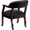 Flash Furniture Sarah Navy Vinyl Luxurious Conference Chair with Accent Nail Trim and Casters(Black Leathersoft)