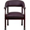 Flash Furniture Sarah Navy Vinyl Luxurious Conference Chair with Accent Nail Trim and Casters(Burgundy Leathersoft)