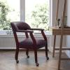 Flash Furniture Sarah Navy Vinyl Luxurious Conference Chair with Accent Nail Trim and Casters(Burgundy Leathersoft)