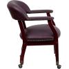 Flash Furniture Sarah Navy Vinyl Luxurious Conference Chair with Accent Nail Trim and Casters(Burgundy Leathersoft)