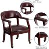 Flash Furniture Sarah Navy Vinyl Luxurious Conference Chair with Accent Nail Trim and Casters(Oxblood Vinyl)