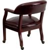 Flash Furniture Sarah Navy Vinyl Luxurious Conference Chair with Accent Nail Trim and Casters(Oxblood Vinyl)