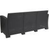 Flash Furniture Seneca Dark Gray Faux Rattan Sofa with All-Weather Seneca Light Gray Cushions(Dark Gray)