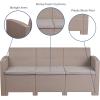 Flash Furniture Seneca Dark Gray Faux Rattan Sofa with All-Weather Seneca Light Gray Cushions(Light Gray)