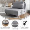 Flash Furniture Shaw Tri-Fold Convertible Sleeper Chair with Pillow, 3-in-1 Multifunctional Adjustable Sleeper, Channel Stitching, Hideaway Legs, Cream Boucle(Light Gray)