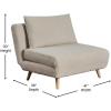Flash Furniture Shaw Tri-Fold Convertible Sleeper Chair with Pillow, 3-in-1 Multifunctional Adjustable Sleeper, Channel Stitching, Hideaway Legs, Cream Boucle(Cream)