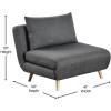 Flash Furniture Shaw Tri-Fold Convertible Sleeper Chair with Pillow, 3-in-1 Multifunctional Adjustable Sleeper, Channel Stitching, Hideaway Legs, Cream Boucle(Dark Gray)